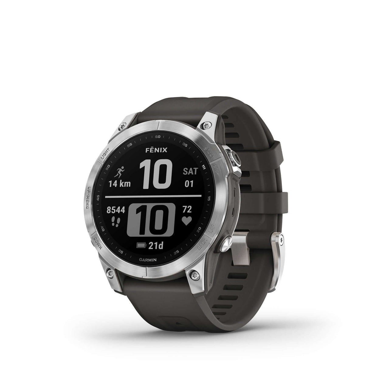 Garmin fēnix 7 Standard Edition Silver with Graphite Band | Strictly Bicycles