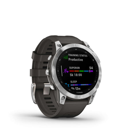 Garmin fēnix 7 Standard Edition Silver with Graphite Band | Strictly Bicycles